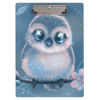 Porte-bloc Cute Blue Owl Clipboard