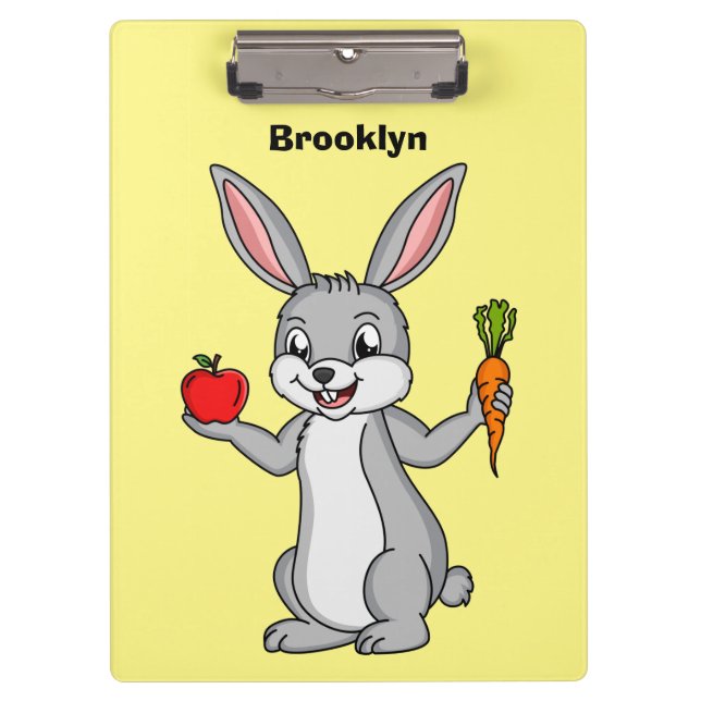 Porte-bloc Cute bunny rabbit with vegetables (Devant)