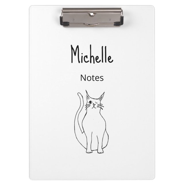 Porte-bloc Cute chat Winking Kitty Carton noir blanc (Devant)