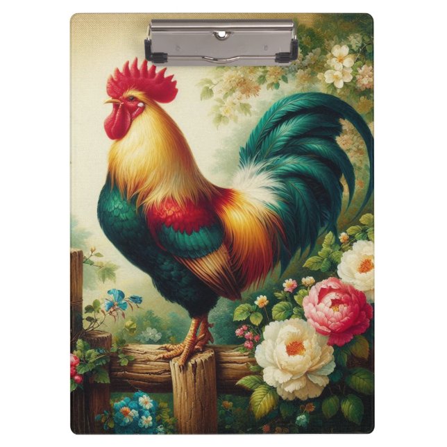 Porte-bloc Cute coq rustique/vintage (Devant)
