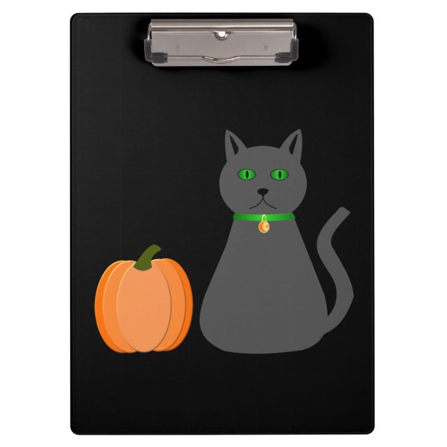 Porte-bloc Cute Halloween Chat et Citrouille (Devant)
