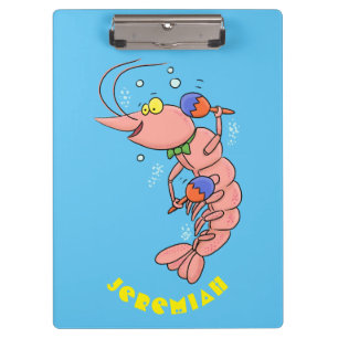 Porte-bloc Cute happy shrimp, dessin animé de crevettes