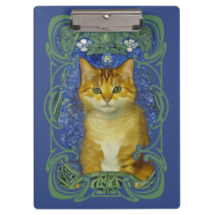 Porte-bloc Cute Kitten au style Art Nouveau Vintage