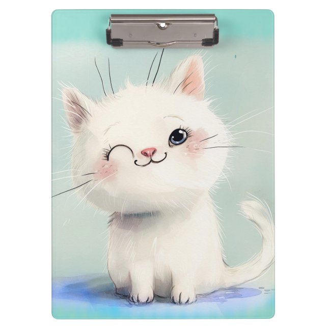 Porte-bloc Cute Kitten blanc (Devant)