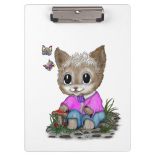 Porte-bloc Cute Kitty Chat et Papillon