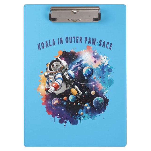 Porte-bloc Cute Koala dans l'espace extra-atmosphérique, astr (Devant)