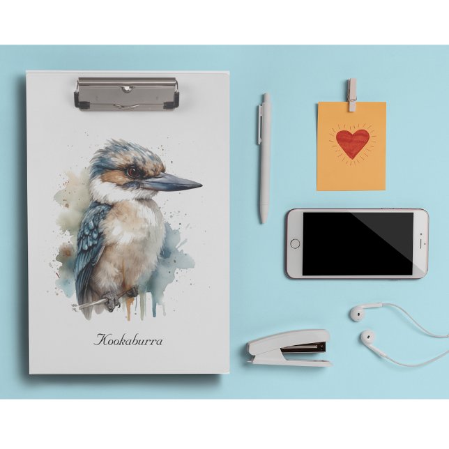 Porte-bloc Cute Kookaburra sur une branche, personnalisé (Créateur téléchargé)