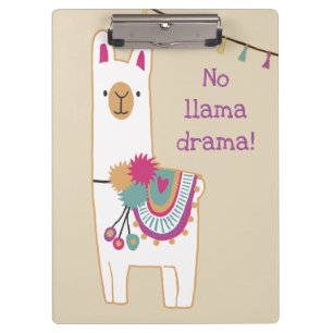 Porte-bloc Cute llama et tassels avec arrière - plan personna