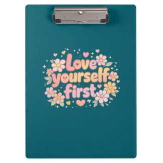 Porte-bloc Cute Love Yourself Floral Quote Design | Gift Bag