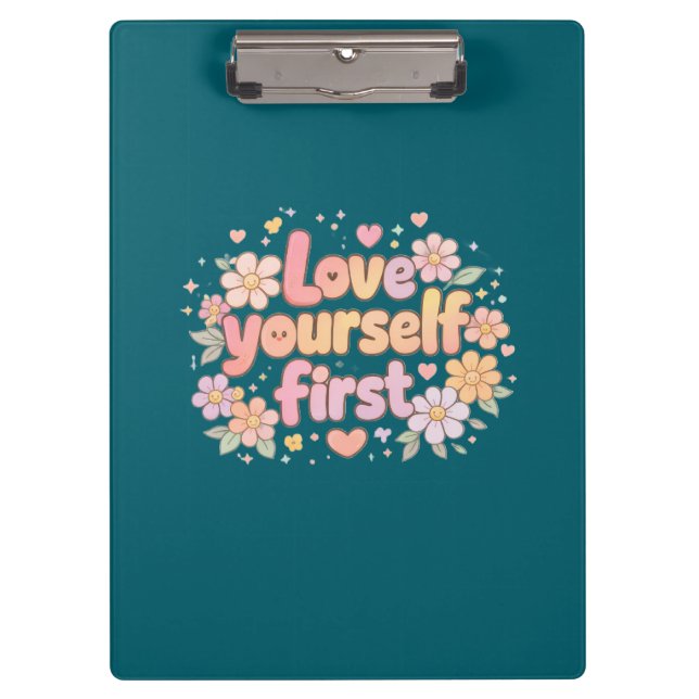Porte-bloc Cute Love Yourself Floral Quote Design | Gift Bag (Devant)
