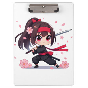 Porte-bloc Cute ninja guerrière fille en fleur