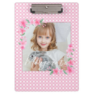 Porte-bloc Cute Personnalisée une photo rose