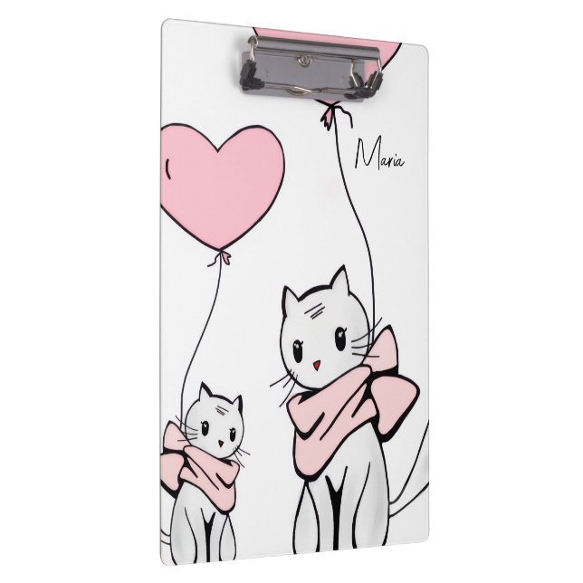 Porte-bloc Cute Pink Kitten Cats Hearts Clipboard  (Swatch)