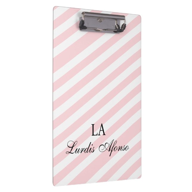 Porte-bloc Cute Pink & White Stripe Clipboard  (Swatch)