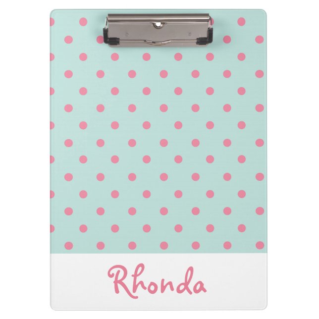 Porte-bloc Cute Pois rose et bleu (Devant)