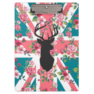 Porte-bloc Cute rose vintage Royaume-Uni Union Jack Drapeau t