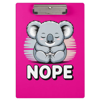 Porte-bloc Cute Sleeping Koala “Nope” Funny Cartoon