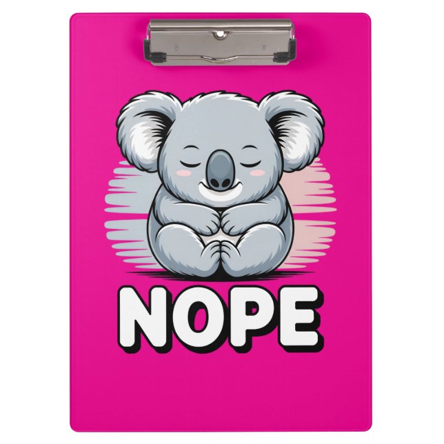 Porte-bloc Cute Sleeping Koala “Nope” Funny Cartoon (Devant)