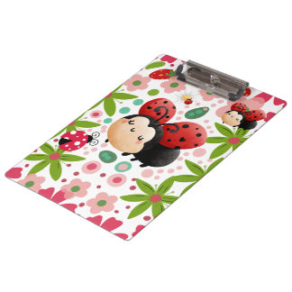 Porte-bloc Cute Strawberry Ladybug Clipboard