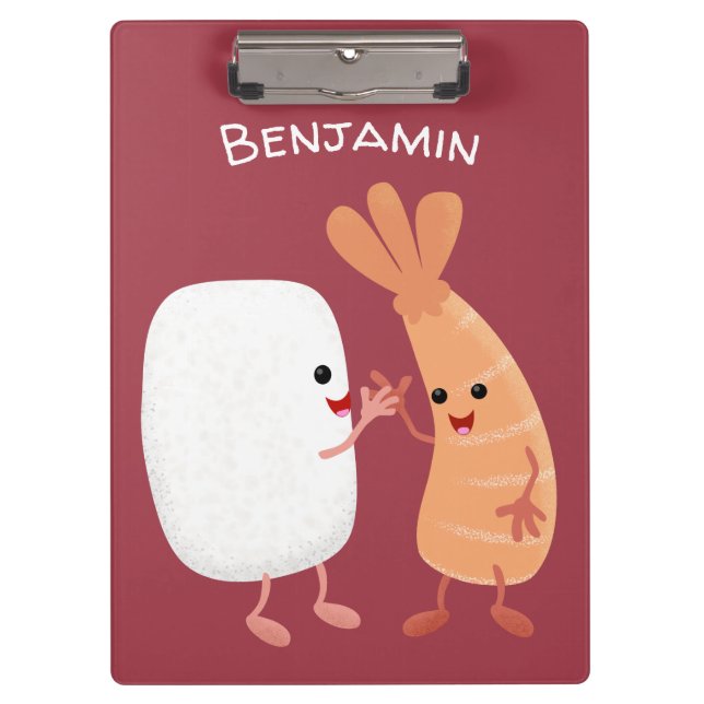 Porte-bloc Cute sushi riz crevettes amis dessin animé (Devant)