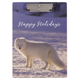 Porte-bloc Cute White Arctic Fox neige hiver Photographie
