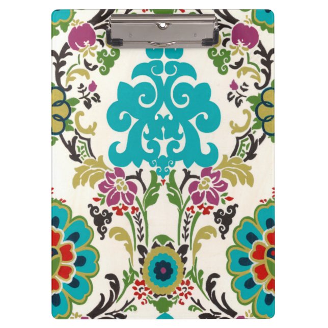 Porte-bloc Damask Floral Patterns Plum Turquoise (Devant)