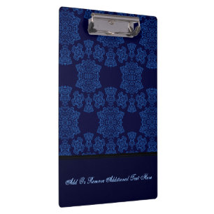 Porte-bloc Damassé rose de Tudor (bleue) (monogramme)