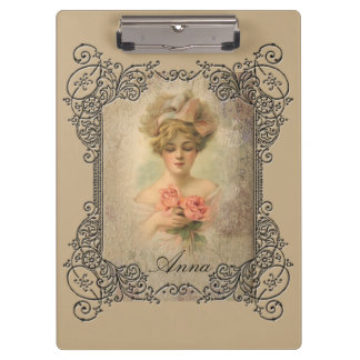 Porte-bloc Dame victorienne classique avec presse-papiers aux