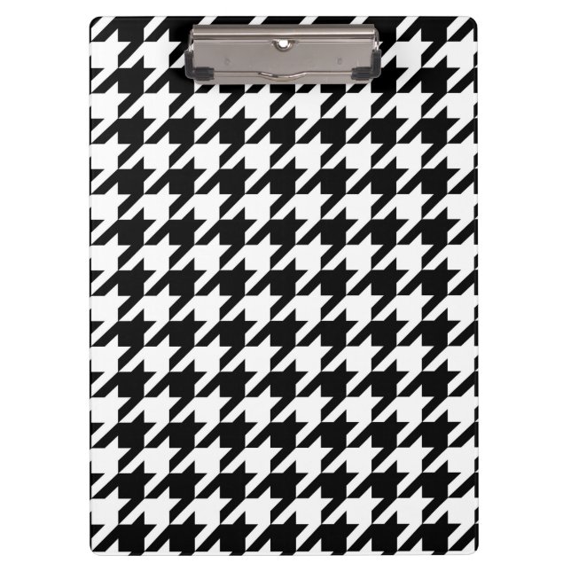 Porte-bloc Damier pied-de-poule noir et blanc (Devant)