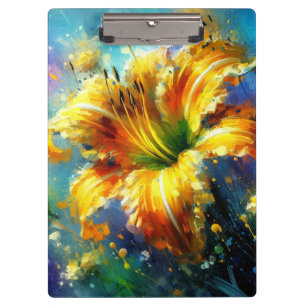 Porte-bloc Daylilies Daylilies Fleur Jaune Impressionniste Tu