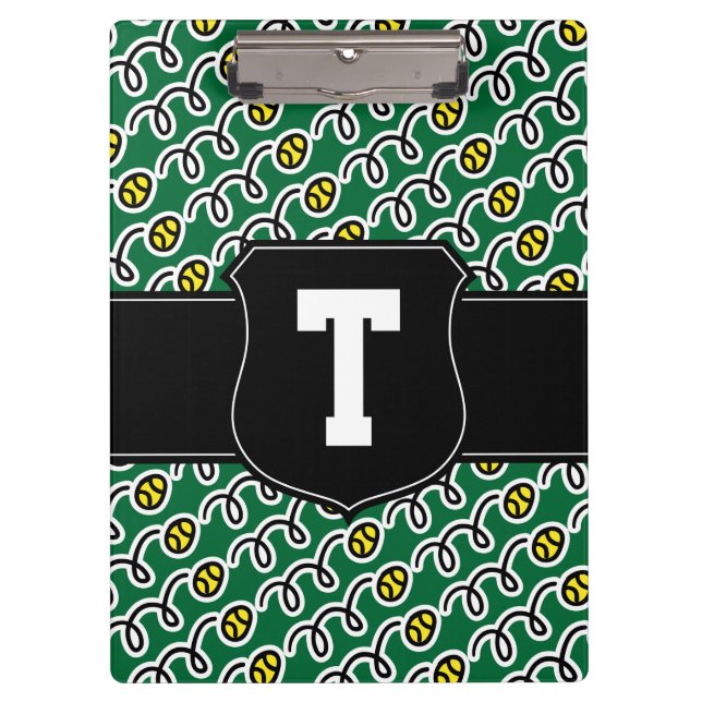 Porte-bloc de l'entraîneur de tennis | Monogramme  (Devant)