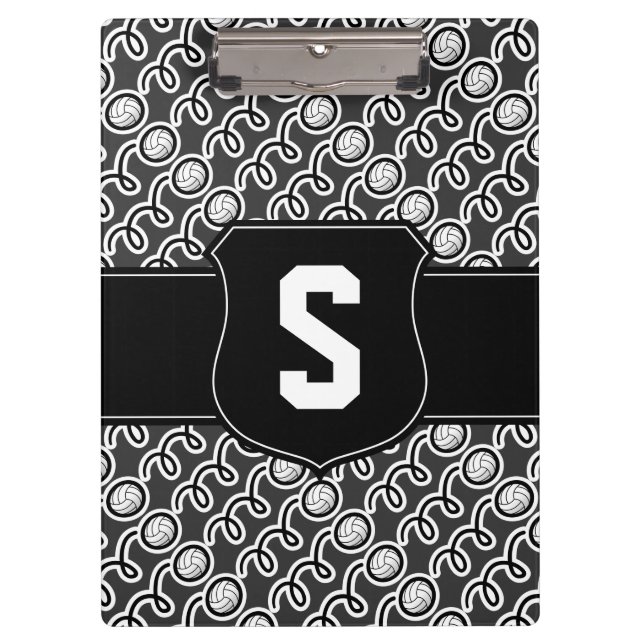 Porte-bloc de l'entraîneur de volley | Monogramme  (Devant)