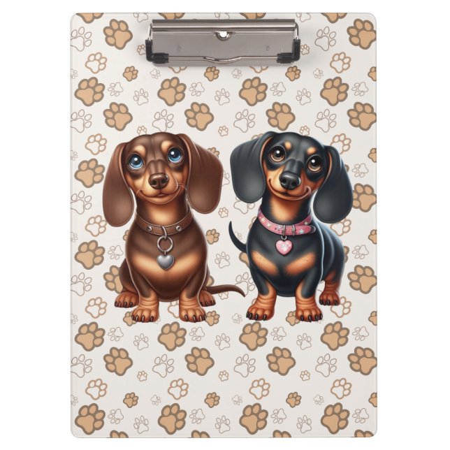 Porte-bloc De mignons amis dachshund (Devant)