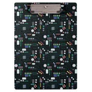 Porte-bloc Décor de bureau du Motif de carte de circuits info