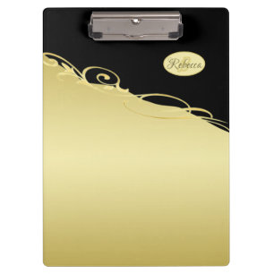 Porte-bloc Décor de luxe sur or & noir, Monogramme