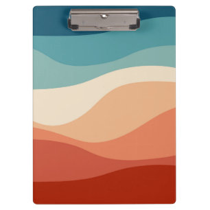 Porte-bloc Décor des vagues de style rétro coloré