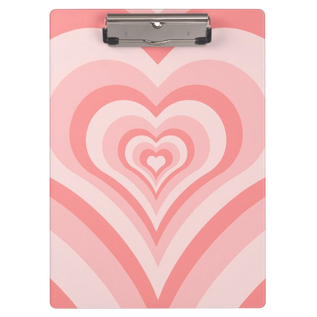 Porte-bloc Dégradé de cœur rose – Amour de fille mignon (Devant)