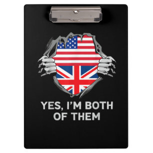 Porte-bloc Demi-Américain Moitié Anglais USA Angleterre Drape
