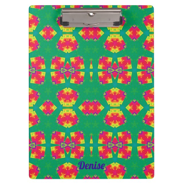 Porte-bloc DENISE ~ Conception Rose, Rouge, Jaune et Verte  (Devant)