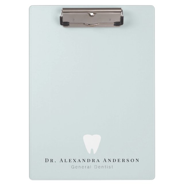 Porte-bloc Dentiste Dents Blanches Bleu Clair (Devant)