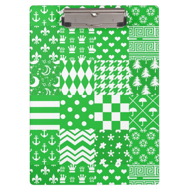 Porte-bloc Design de maquette Motif mixte blanc vert (Devant)
