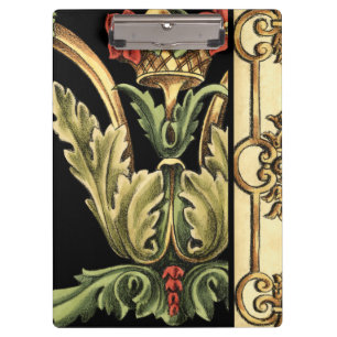 Porte-bloc Design floral ornemental aux frontières noires