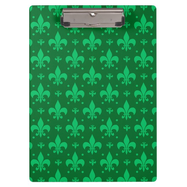 Porte-bloc Design Motif Fleur de lis vert (Devant)