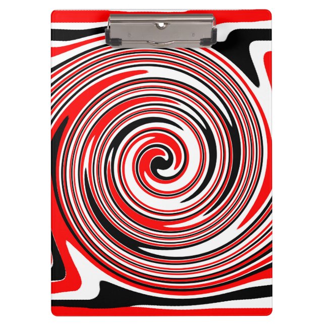 Porte-bloc Design psychédélique rouge blanc et noir (Devant)