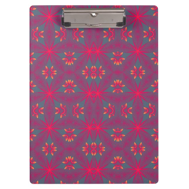 Porte-bloc Design rose, violet, jaune et gris (Devant)
