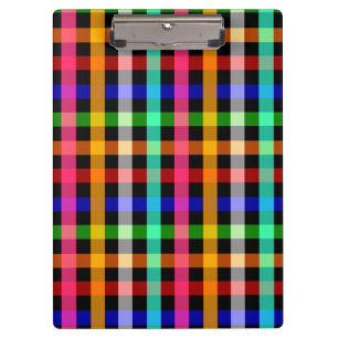 Porte-bloc Dessin à carreaux vichy coloré et vibrant