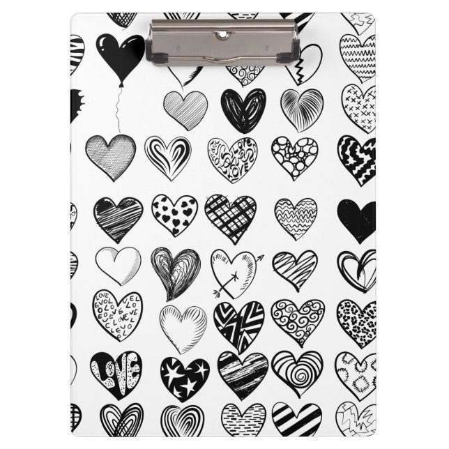 Porte-bloc Dessin adorable de Black Heart Scribble (Devant)