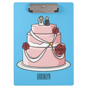 Porte-bloc dessin animé de gâteau mariage