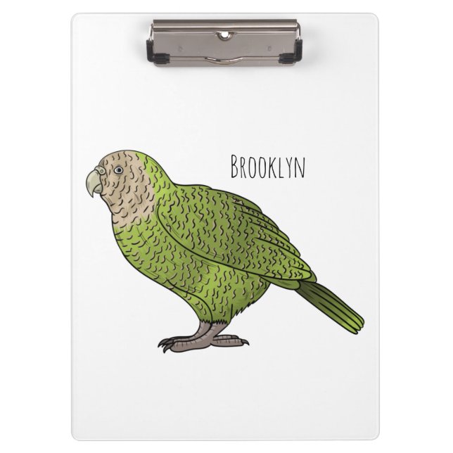 Porte-bloc dessin animé d'oiseaux de Kakapo (Devant)