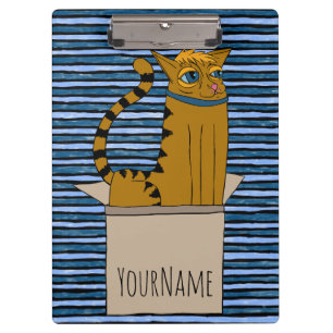 Porte-bloc Dessin animé d'un chat dans une boîte en carton